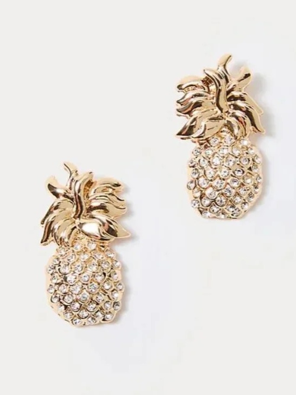 Lilly Pulitzer Gold Pineapple Crystal Stud Earrings